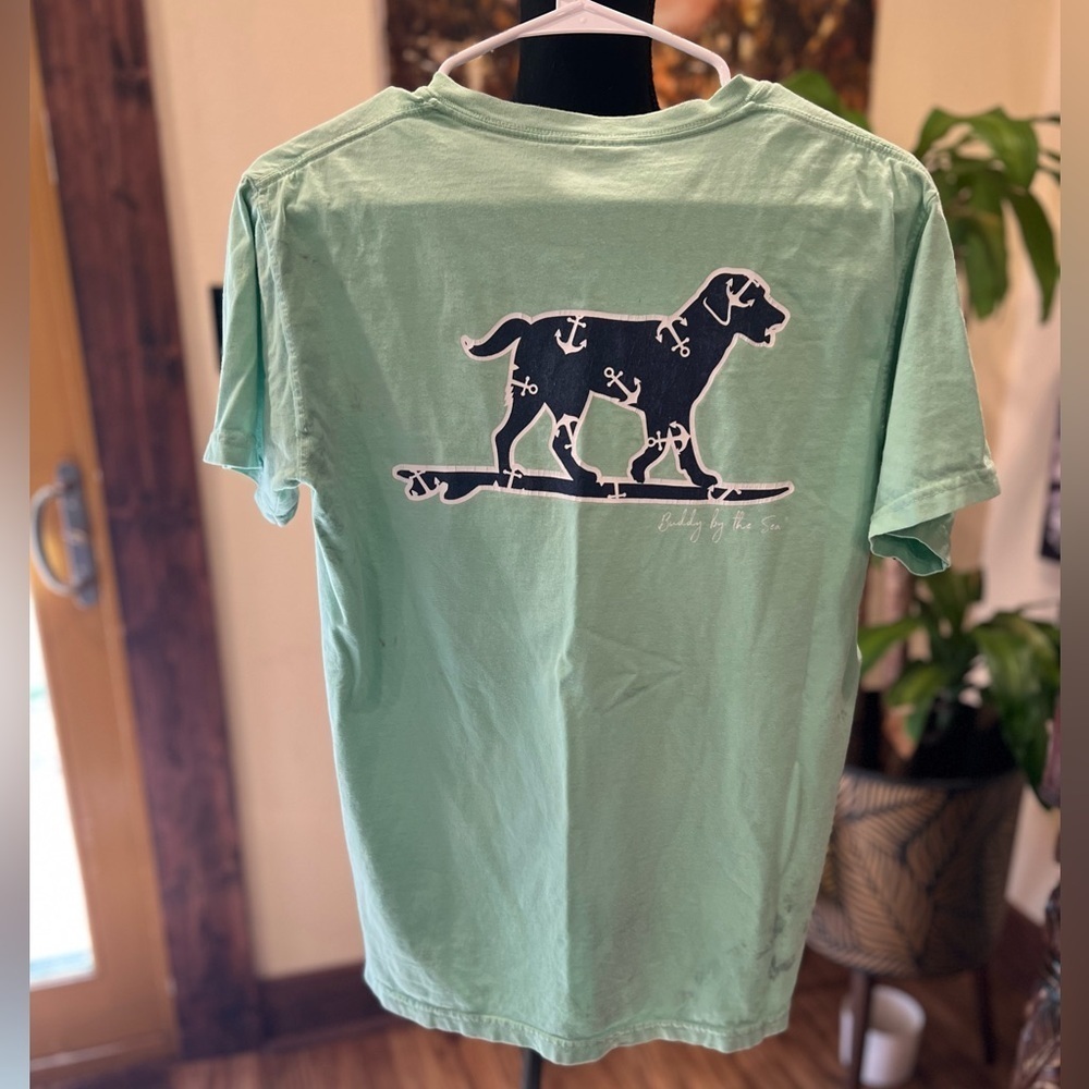 Buddy by the Sea “surfing dog” t-shirt size small in used condition - Picture 6 of 6